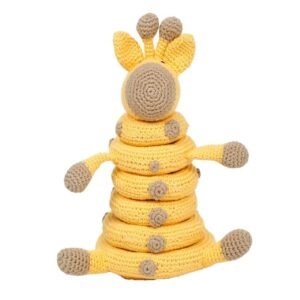 giraffe crochet toy for kids, ring stacker toys for babies | learning montessori toys for 6+ months