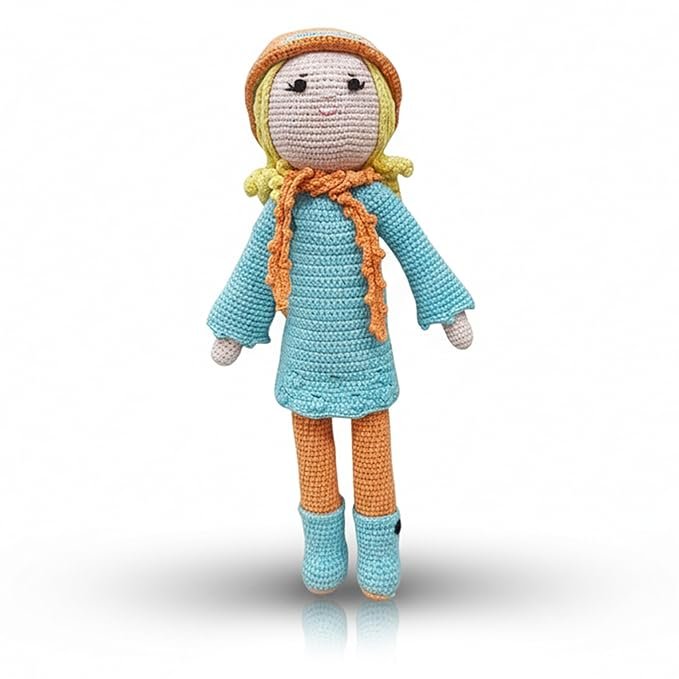 happy threads handmade crochet doll grace | amigurumi toys for girls & boys | soft doll for kids | ideal crochet soft toys for gifting & nursery decor, eco friendly, bis certified (100% cotton) happy threads handmade crochet doll grace | amigurumi toys for girls & boys | soft doll for kids | ideal crochet soft toys for gifting & nursery decor, eco friendly, bis certified (100% cotton)