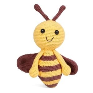 honey bee crochet toys for babies handmade soft doll for girls | washable & 6+ months up babies | ideal for return & birthday gift