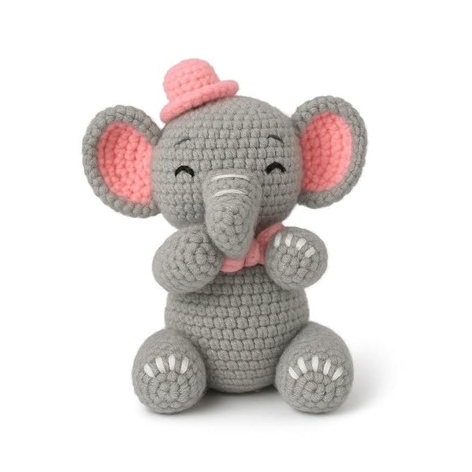 cute handmade crochet elephant toy – baby gift – jungle theme animal toy for kids – handknitted woolen stuffed elephant – soft toy for baby girls & boys – size 5.5 x 5 inch cute handmade crochet elephant toy – baby gift – jungle theme animal toy for kids – handknitted woolen stuffed elephant – soft toy for baby girls & boys – size 5.5 x 5 inch